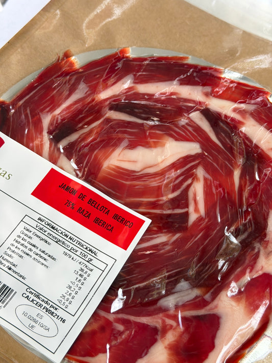 Jamón de Bellota Ibérico 75% Raza Ibérica - Cortado a Cuchillo
