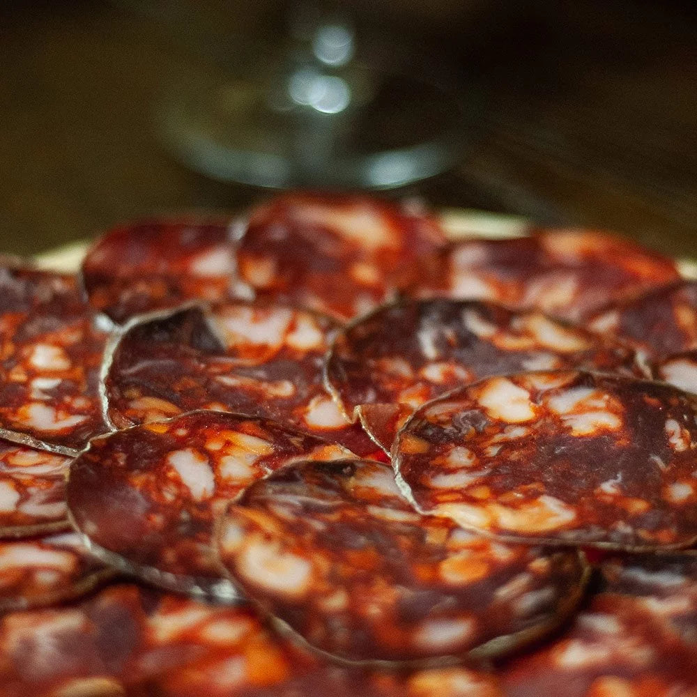 Iberische Chorizo aus Eichelmast - in Scheiben geschnitten