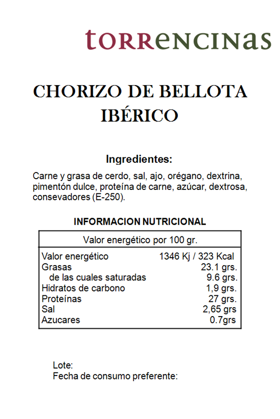 Chorizo de Bellota Ibérico de Campaña