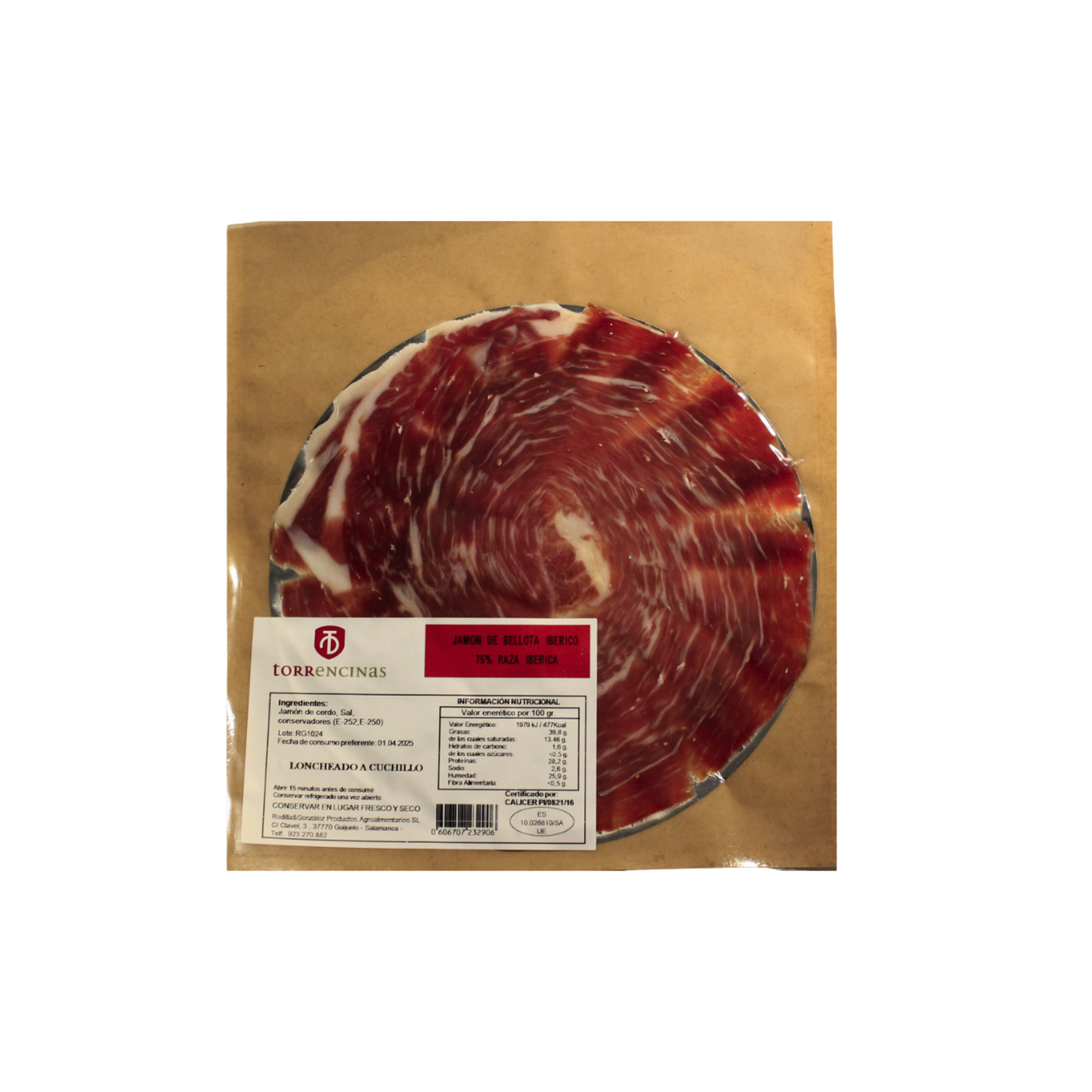 Jamón de Bellota Ibérico 75% Raza Ibérica - Cortado a Cuchillo