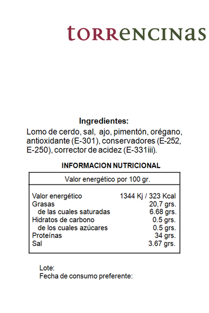 Lomo de Bellota Ibérico 75% Raza Ibérica